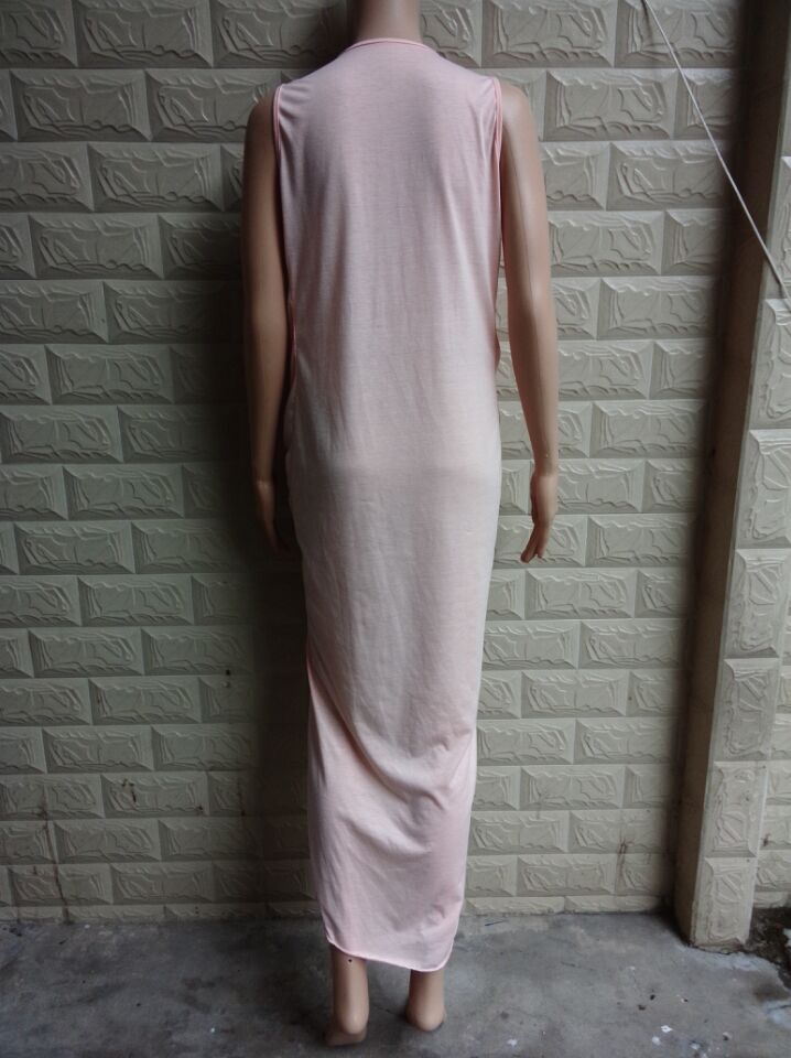 Sexy Bandage Dress Sleeveless Asymmetrical Design Floor Length Evening Party Wear Ready to Ship