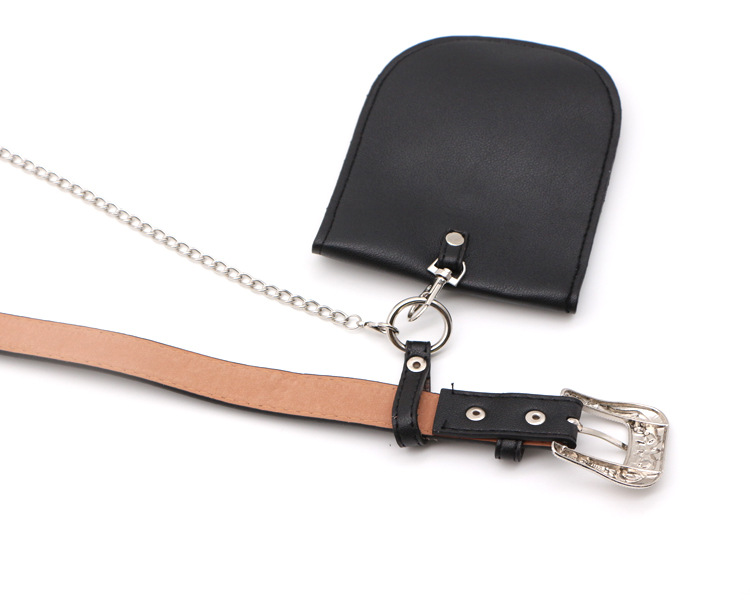 Vintage Floral Women's Belt with Metal Chain Waist Bag measurements and detail photo 11