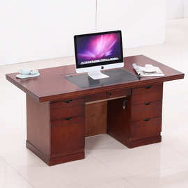 苏州油漆现代简约电脑桌木皮经理办公桌密度老板桌子办公桌