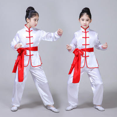 儿童武术表演服装练功服男童女童小学生幼儿园演出服太极拳体操服|ru