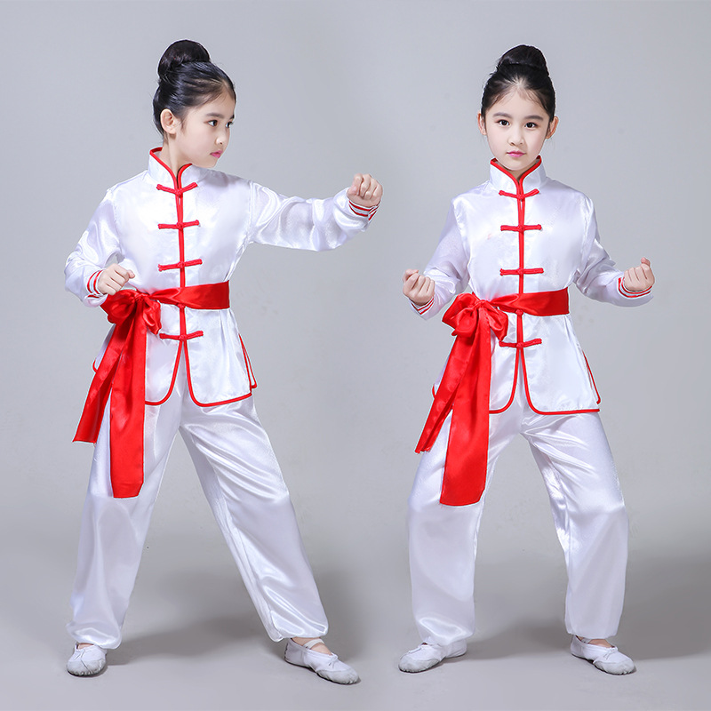 儿童武术表演服装练功服男童女童小学生幼儿园演出服太极拳体操服|ru