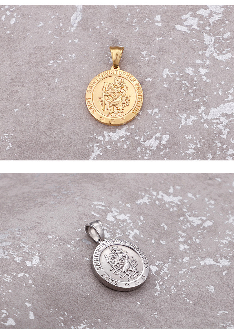 Geometric Pattern European And American Fashion Stainless Steel Fashion Simple Religious Pendant Necklace