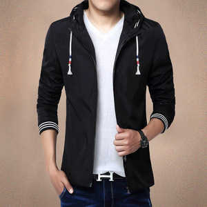 Men’s hooded printed letter business casual jacket for men