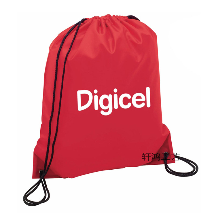专业定制 尼龙拉绳双肩背包 马拉松赛事抽绳袋 运动健身束口背袋