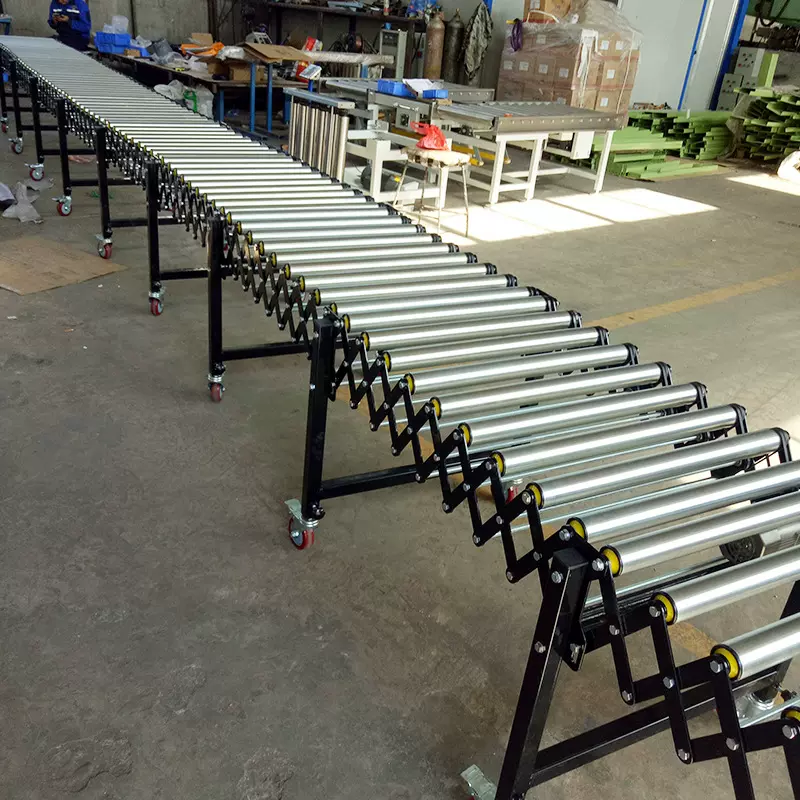 定制滚筒输送机动力伸缩辊道机不锈钢托辊传送带分拣货物设备