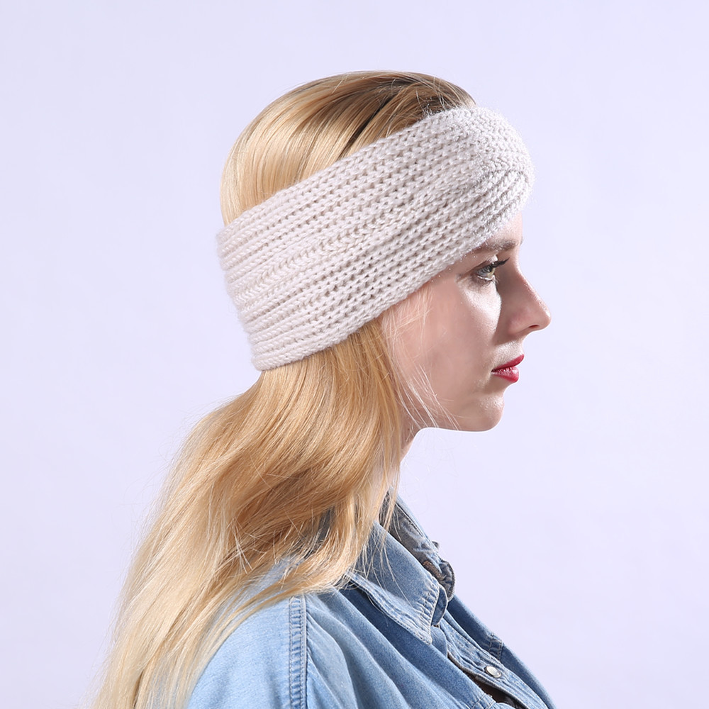 Accessori per capelli lavorati a maglia fatti a mano, molto venduti, con strisce diagonali di filato incrociato, fasce calde e larghe per uomo e donna_voghion.com