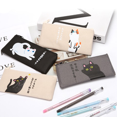 Manufacturer wholesale cute kitten creative cute oxford cloth waterproof pencil case printable LOGO gift promotion