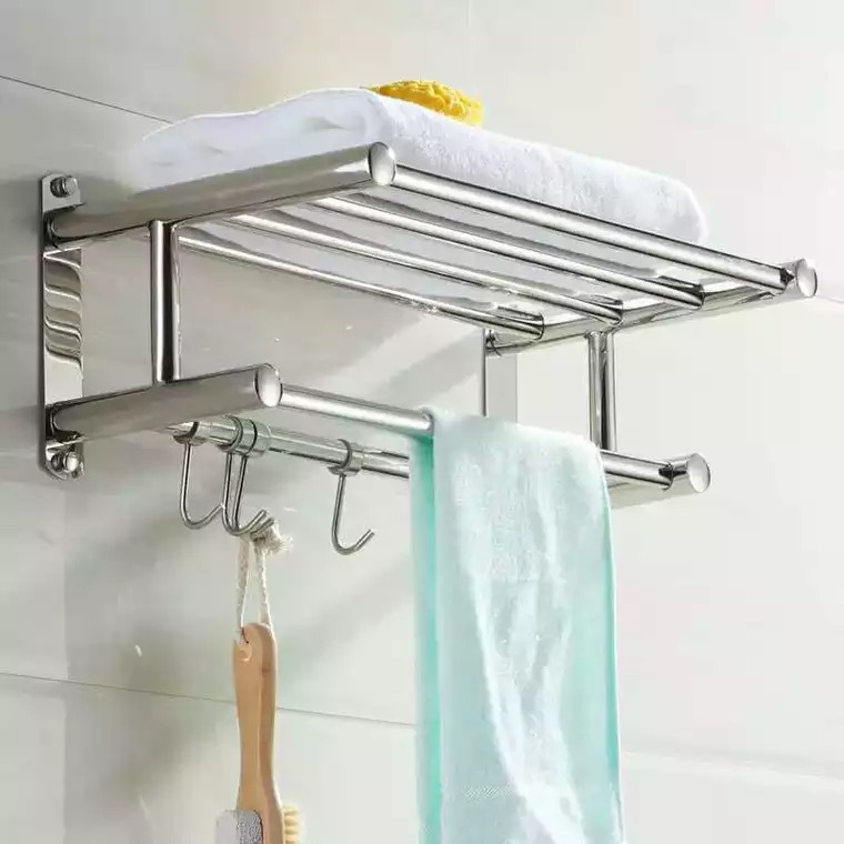 卫生间毛巾架 不锈钢卫浴五金挂件 酒店工程浴巾架置物架壁挂|ms