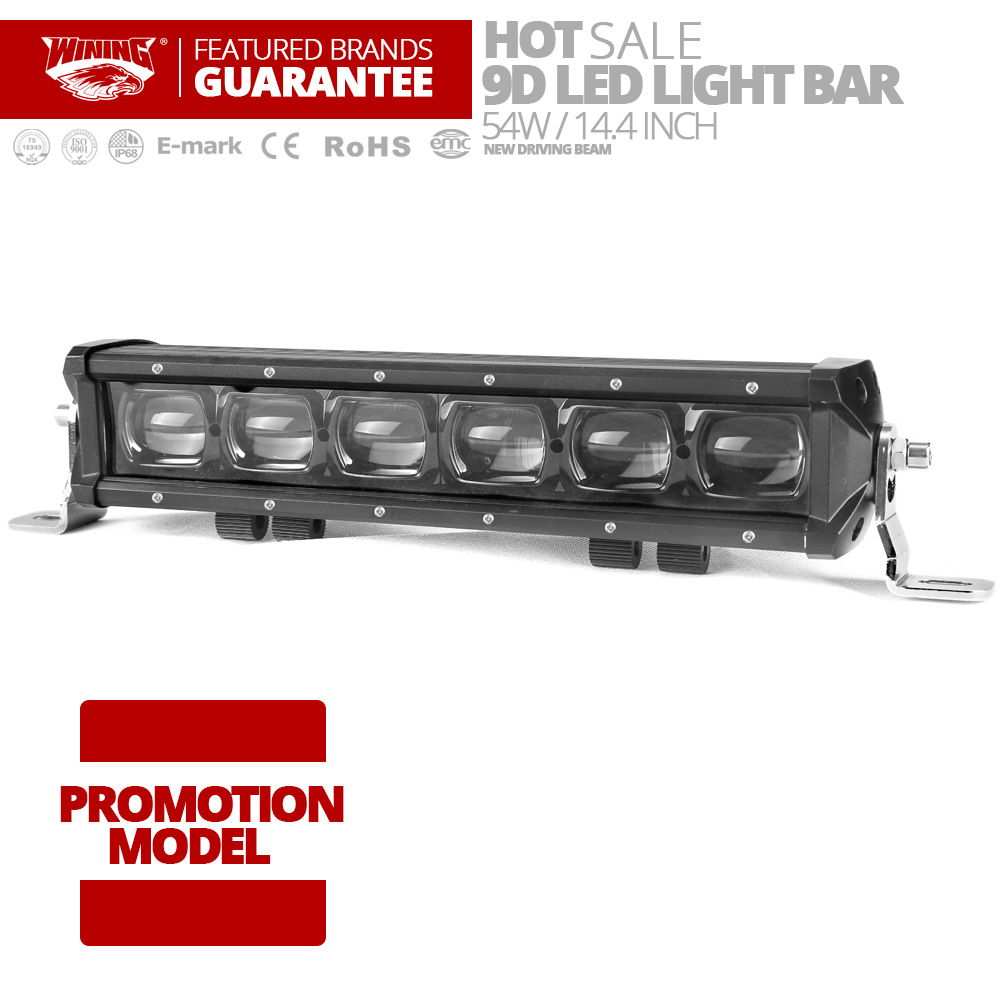 Promotional models 9D Single row lens Strip lamp 14 inch LED Strip lamp [ 54W 9D LED light bar ]
