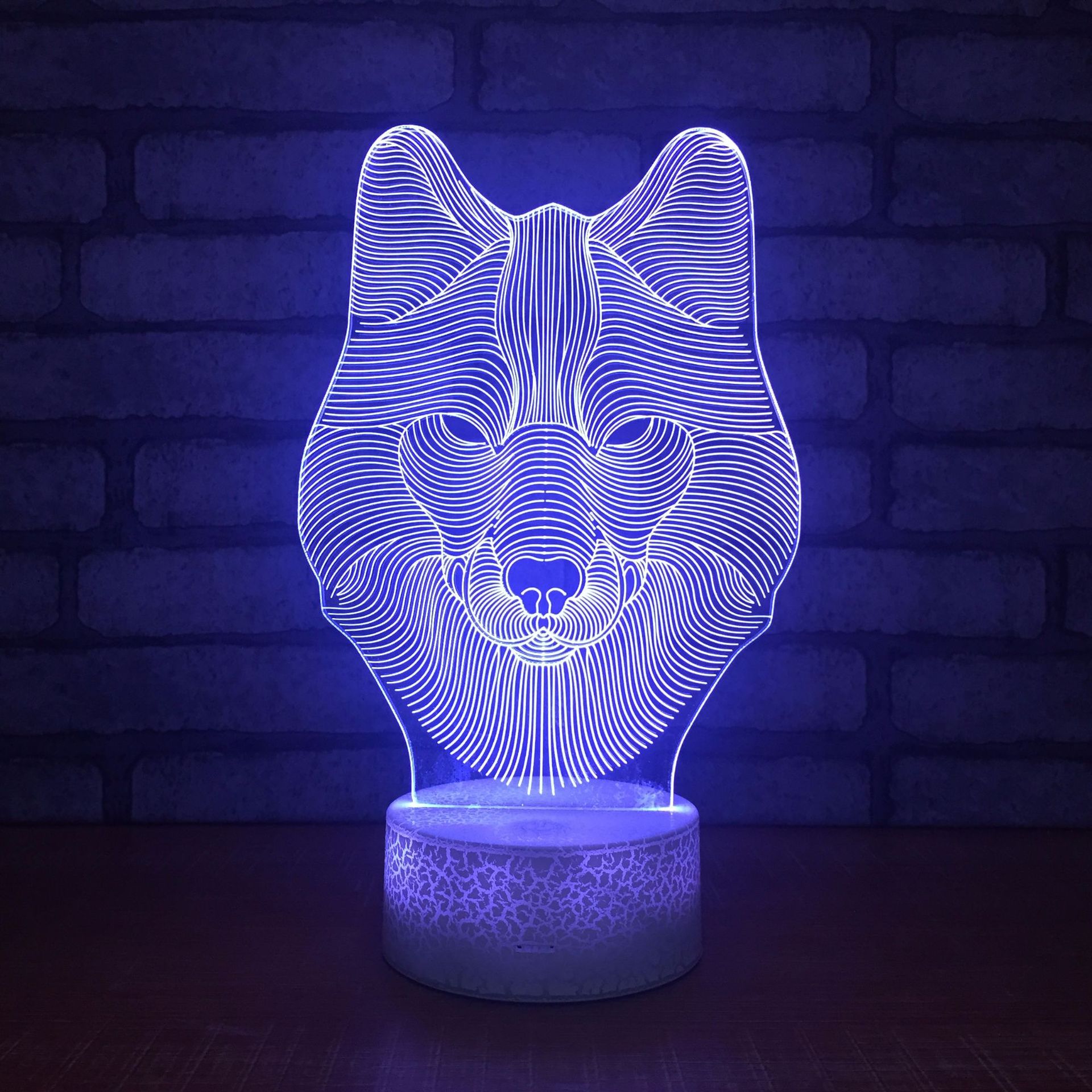 爆裂纹3D灯小夜灯台灯