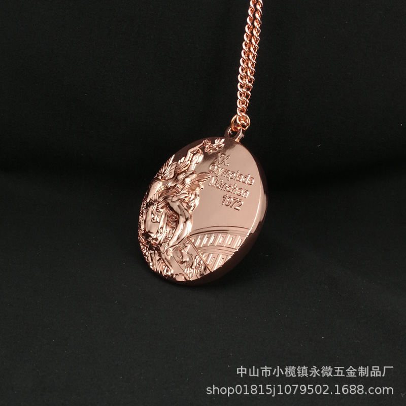 1972年德国慕尼黑冠军金牌纪念品定制制作 金银铜奖牌定做|ms