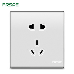 鈴松新款銀白色大阪開關86型牆壁開關面板五孔電源插座代理批發