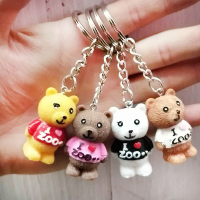 Korean Edition Little Bear Key buckle Pendant originality personality lovely Teddy Bear Key chain lovers men and women Doll Pendant