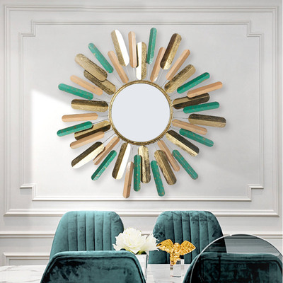 Northern Europe Decorative entrance Homestay Iron art Metal Wall hangings Soft decorations Home Furnishing indoor Wall Pendants Wall mirror
