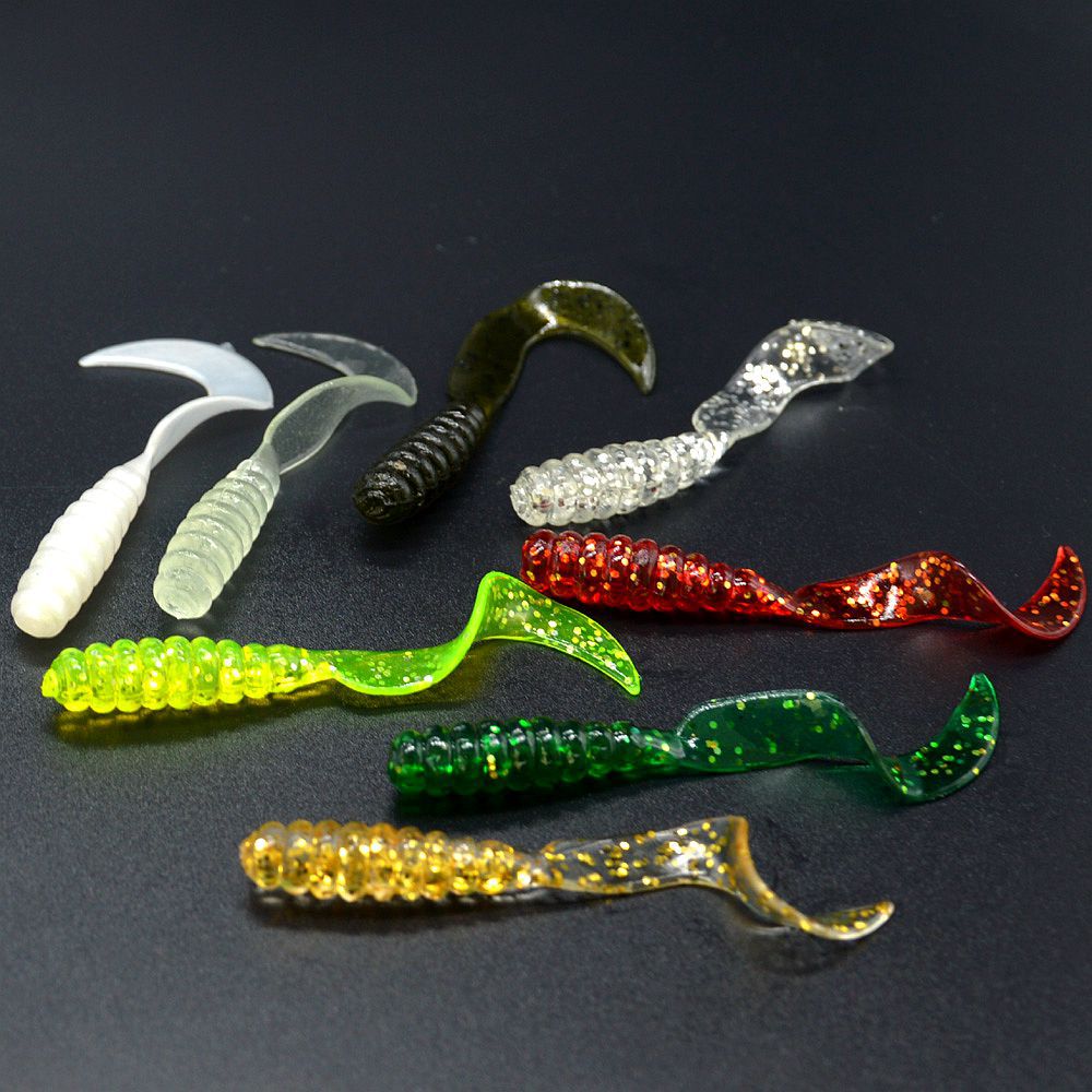 Soft Grubs Lures 60mm 2g Curl Tail Grubs Fresh Water Bass Swimbait Tackle Gear