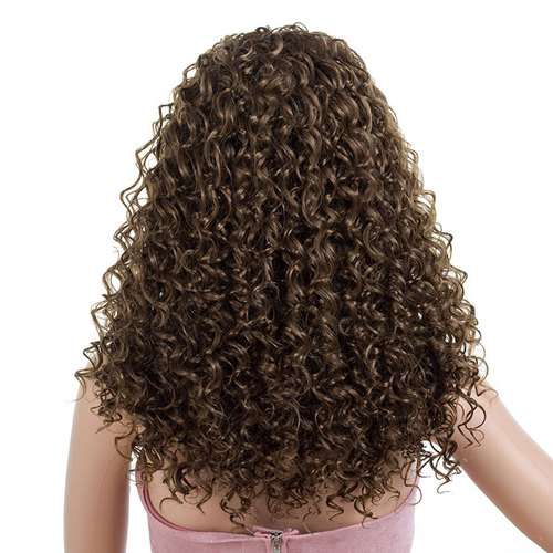 Curly Hair Wigs Professional wig, Synthetic wigs African small roll explosion head wig for women