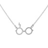 Glasses, necklace, silver pendant, gold and silver