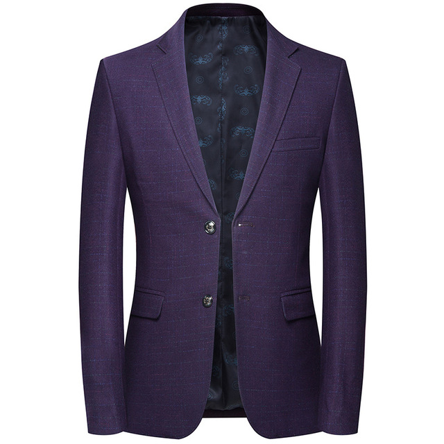 New Chequered Wool Men’s Leisure Suit in the Spring and Autumn