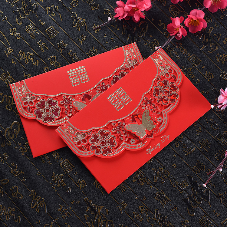 marry Chinese style Invitation card Hollow Butterflies marry Wedding Invitation Invitation card marry invitation customized