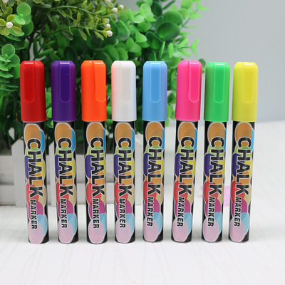 direct deal Multicolor 6mm Double head liquid chalk environmental protection fluorescence Light board children Graffiti marker pen