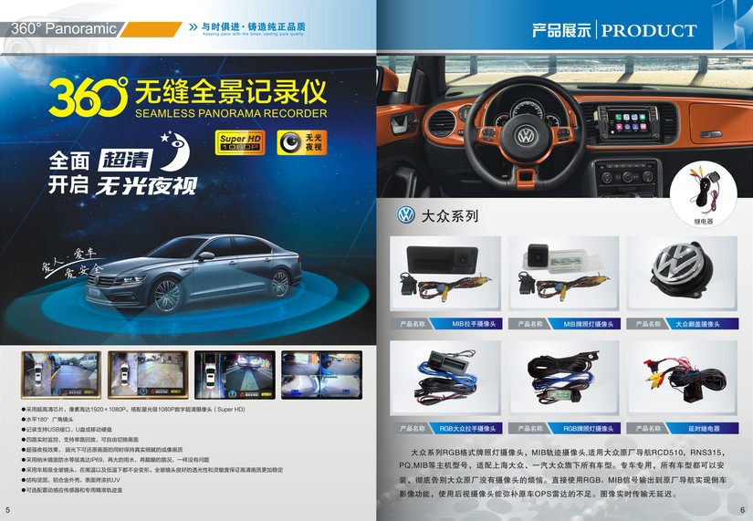 Suitable for Android 360-Degree Panoramic Car Camera, Wide-Angle Universal Panoramic 720/1080P