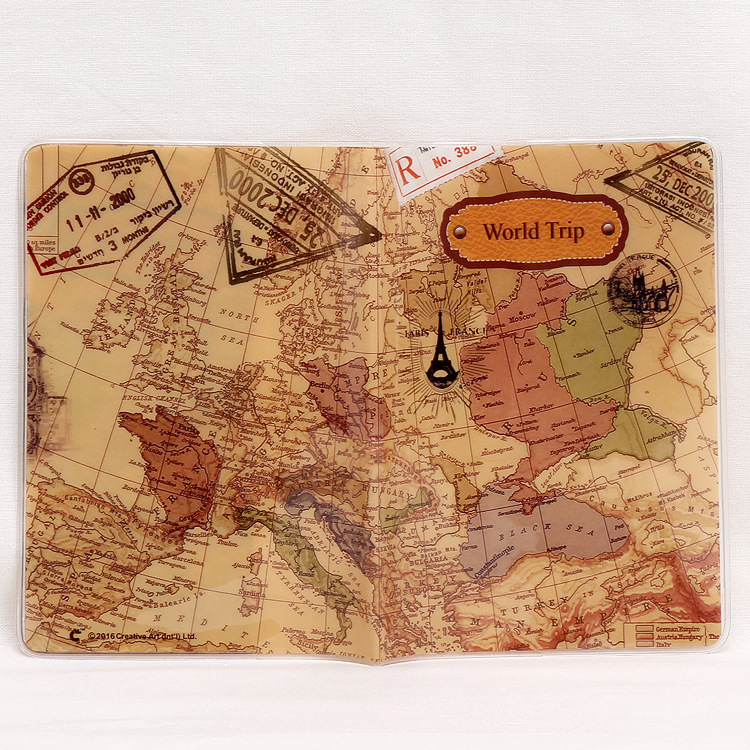 Unisex Basic Map Pvc Passport Holders display picture 3