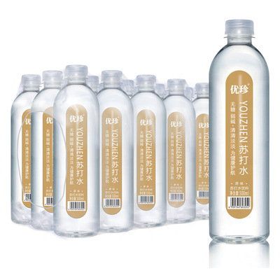 优珍原味苏打水饮料500ml*15瓶/箱弱碱性