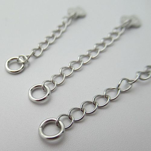 S925 sterling silver DIY handmade material accessories, bracelet necklace extension chain accessories, plain silver love extended chain tail