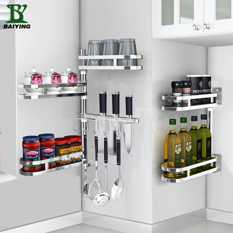 304 Stainless Steel -free Kitchen Kitchen Corner Set Wall -Main Storing Seasoning Seasoning Sales Franched Merchants Products