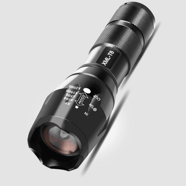 Đèn pin T6 nhôm hợp kim A100 trụ ống lồng ánh sáng tập trung tầm xa ngoài trời đèn pin cầm tay Đèn pin