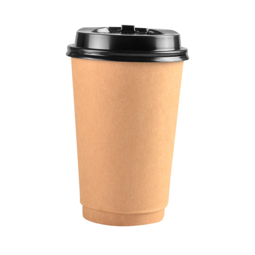 Disposable paper cup thickened hollow double layer kraft paper cup milk tea paper cup soy milk coffee paper cup commercial wholesale