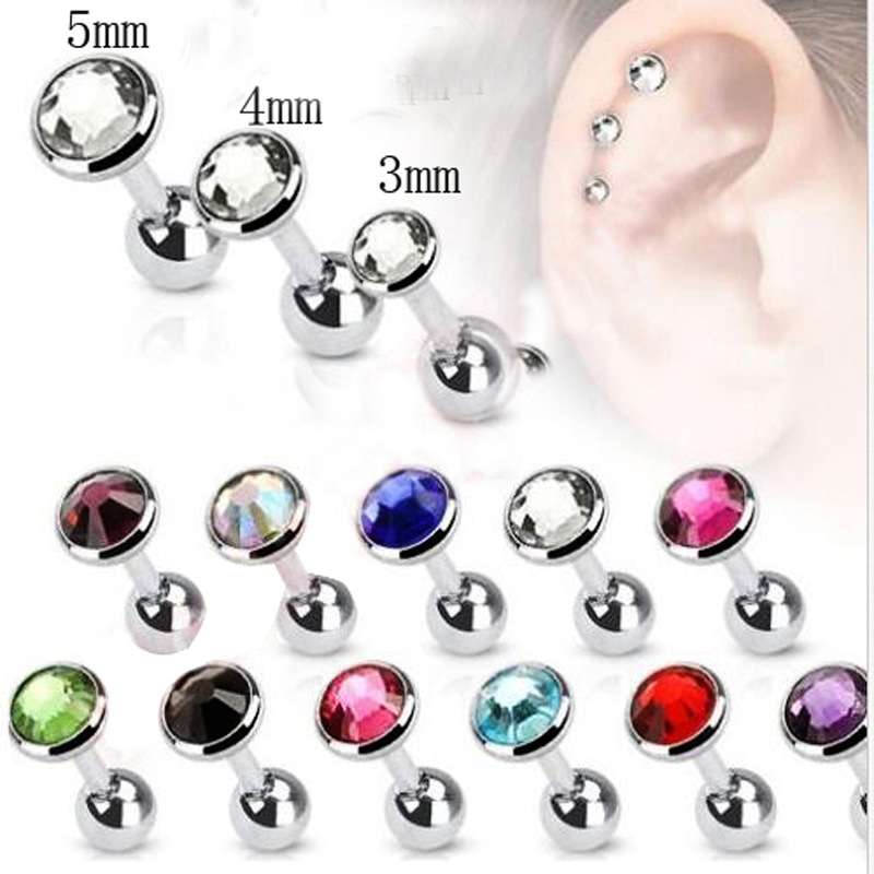 Pointed labret stud close-up product detail
