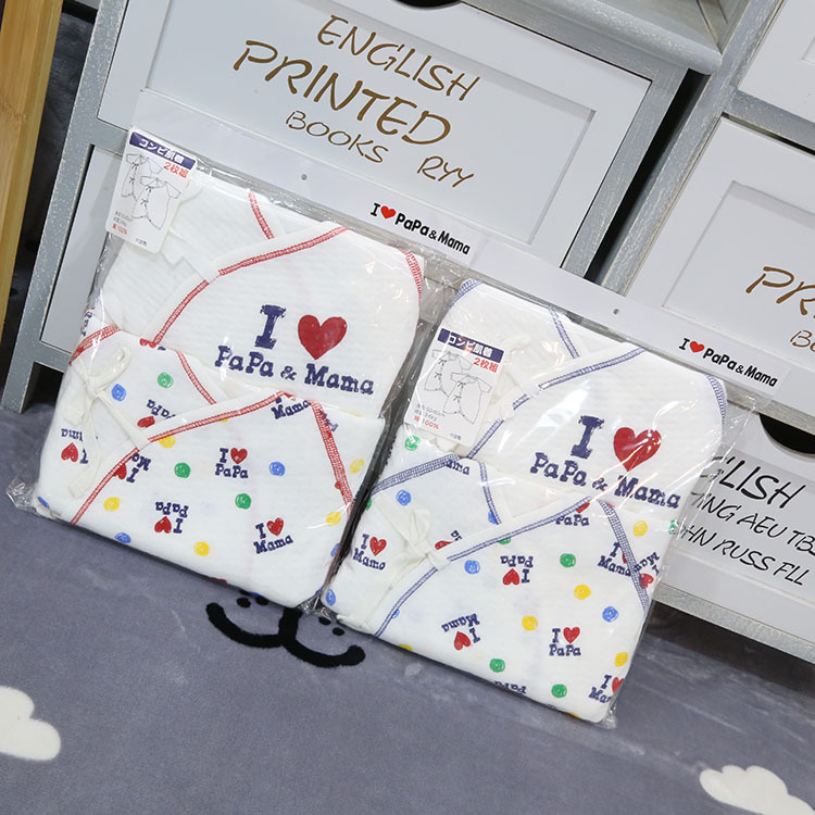 外貿童裝 19冬款我愛爸媽印花空氣層嬰童蝴蝶衣爬服批發181446