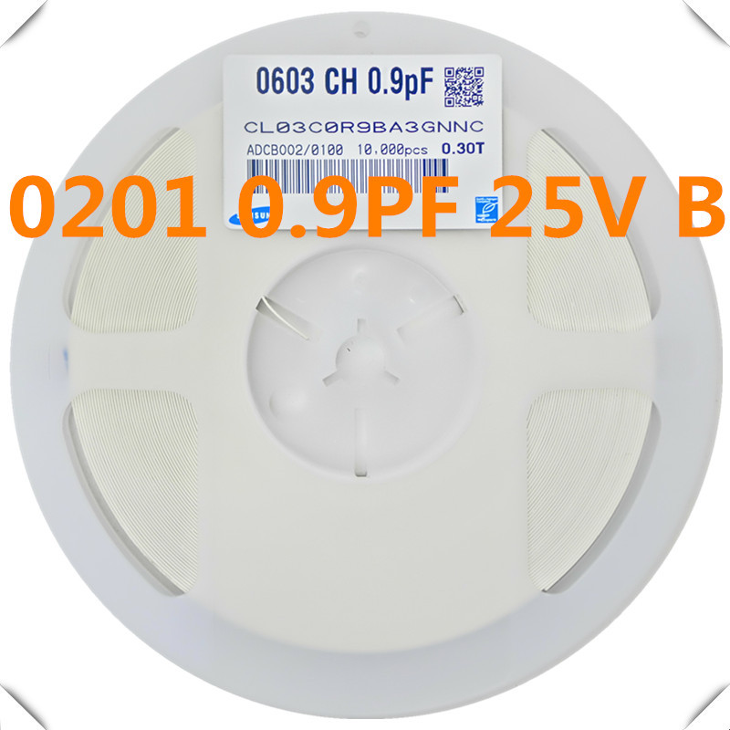 电容CL03C0R9BA3GNNC 0.9pF 25V C0G 0201 ±0.1pF