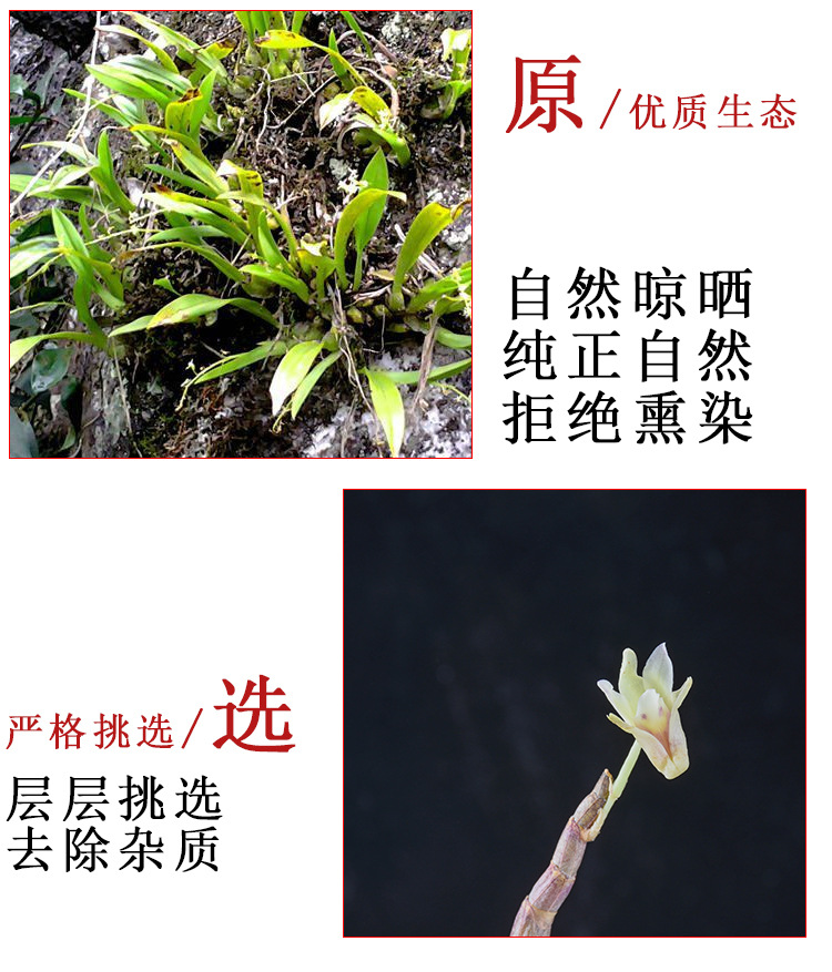 Shi Hu Dried Stems (Dendrobium officinale) — Tie Pi Feng Dou Food Herb, 500g Bundle key features