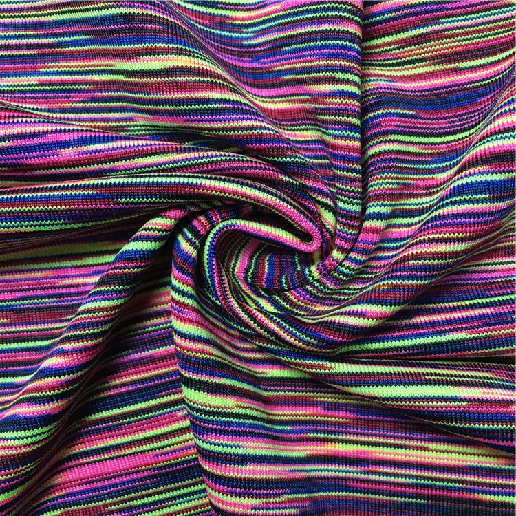 厂家供应针织涤氨低弹丝段彩汗布  现货面料 多色可选