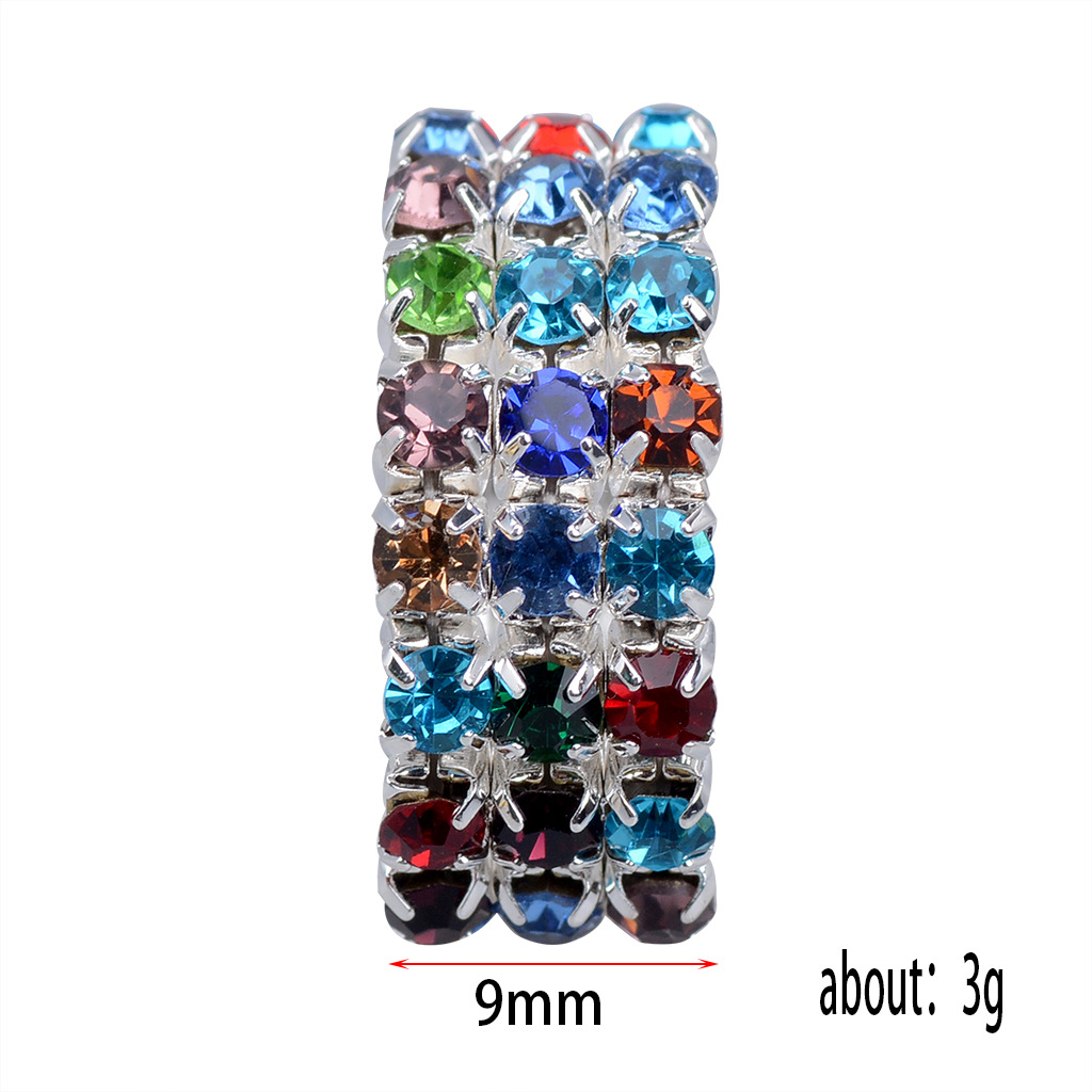 Fashion Square Copper Rings Silver Plated Inlay Rhinestones Copper Rings display picture 5