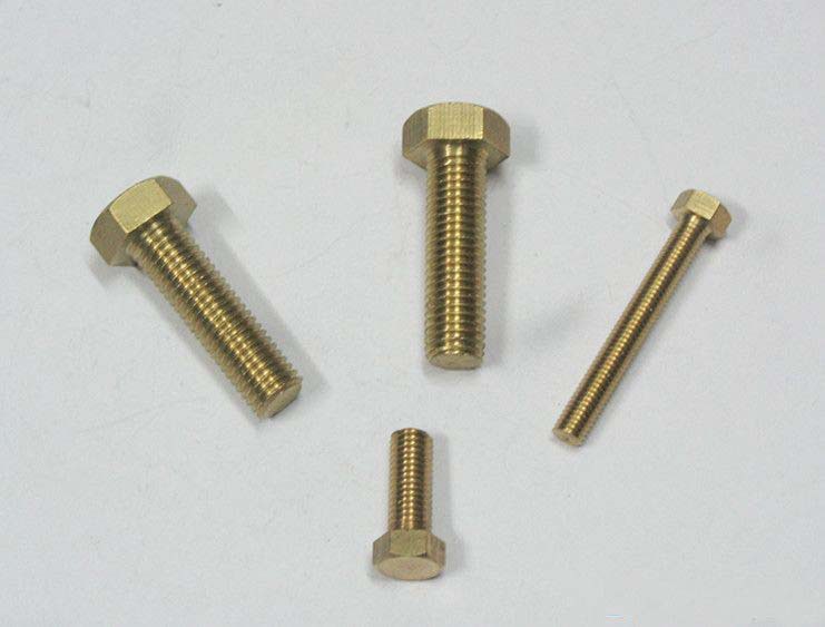 现货供应GB30铜外六角螺丝 切边六角铜螺丝M8*10-100