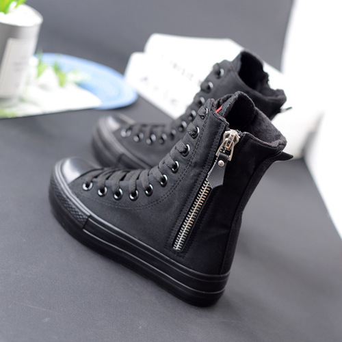 Spring High-Top Shoes Korean Style Women's European Version British Martin Shoes Canvas Boots