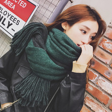 韓版冬季長款圍巾女學生兩用百搭雙面加厚大披肩保暖針織毛線圍脖