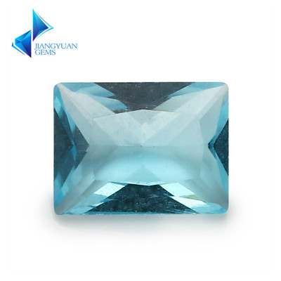 货源2x3~12x16mm 长方形浅海蓝玻璃 人造宝石水钻 服饰DIY配件批发