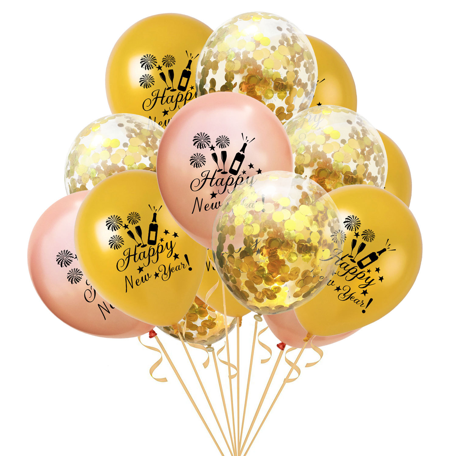 Oro + oro rosa + oro lentejuelas