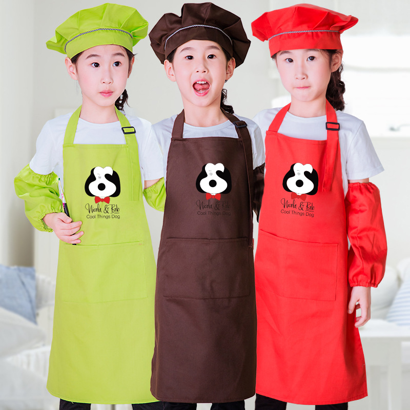 Lindo delantal sin mangas de dibujos animados los niños bebé pintura arroz ropa cerámica hornear Escuela Primaria estudiante clase arte protectora