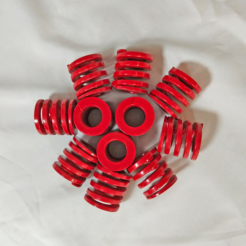 廠家直銷國産彩色紅彈簧日標短距65Mn矩形扁線壓縮合金鋼負荷定做