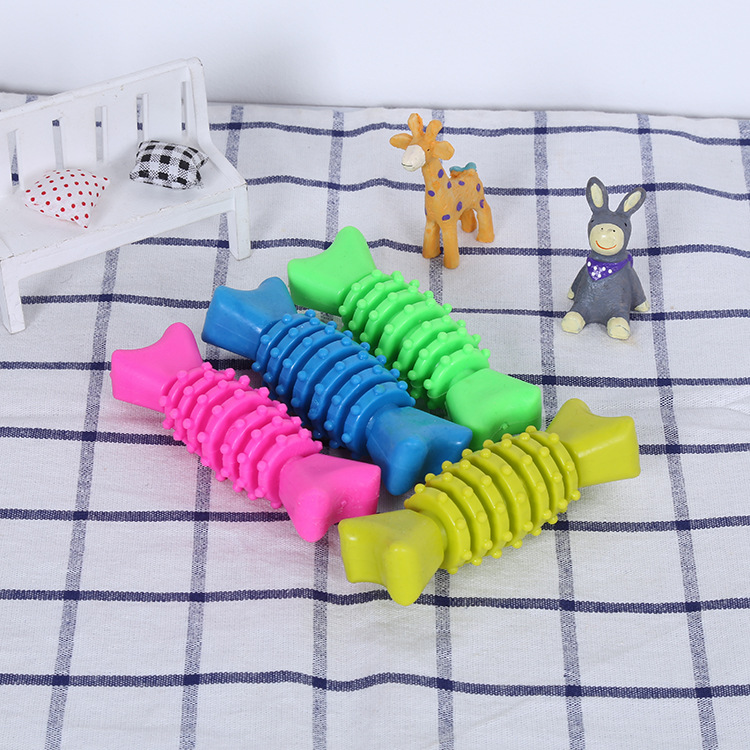 Venta directa de fábrica TPR medio espina hueso juguete goma molar dientes mordedura-resistente perro juguete para mascotas juguete al por mayor