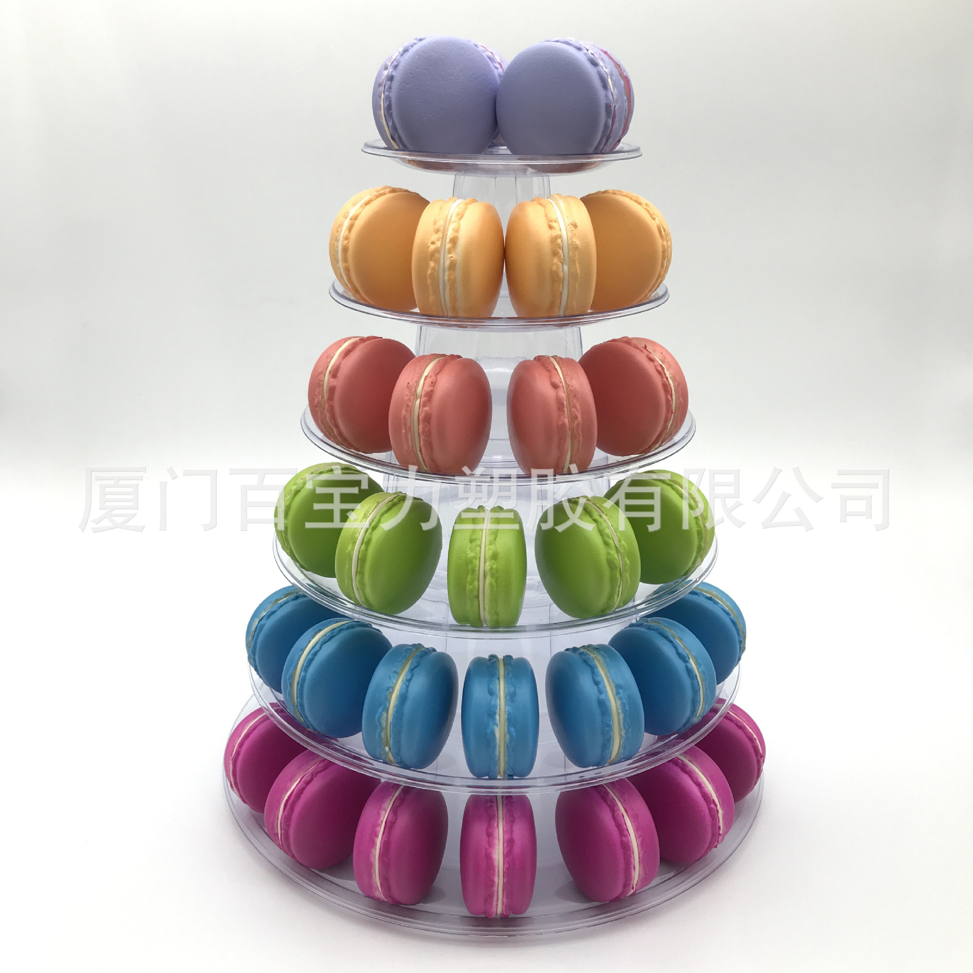 6 capas macaron soporte de exhibición macaron pastel de embalaje multifuncional soporte de exhibición macaron embalaje de plástico