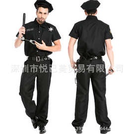 欧美外贸 万圣节男装 警察制服 教官制服诱惑 成人男 一件代发