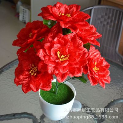 义乌照屏闪光布仿真花祭祀清明仿真花7头蝶兰|ru