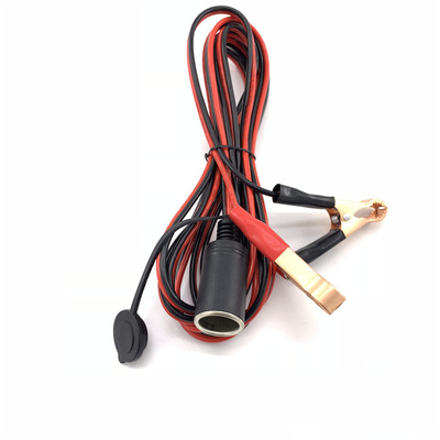 直销车充母座 点烟器母座带电瓶夹 汽车电源线 点烟器母座转鱼夹|ms