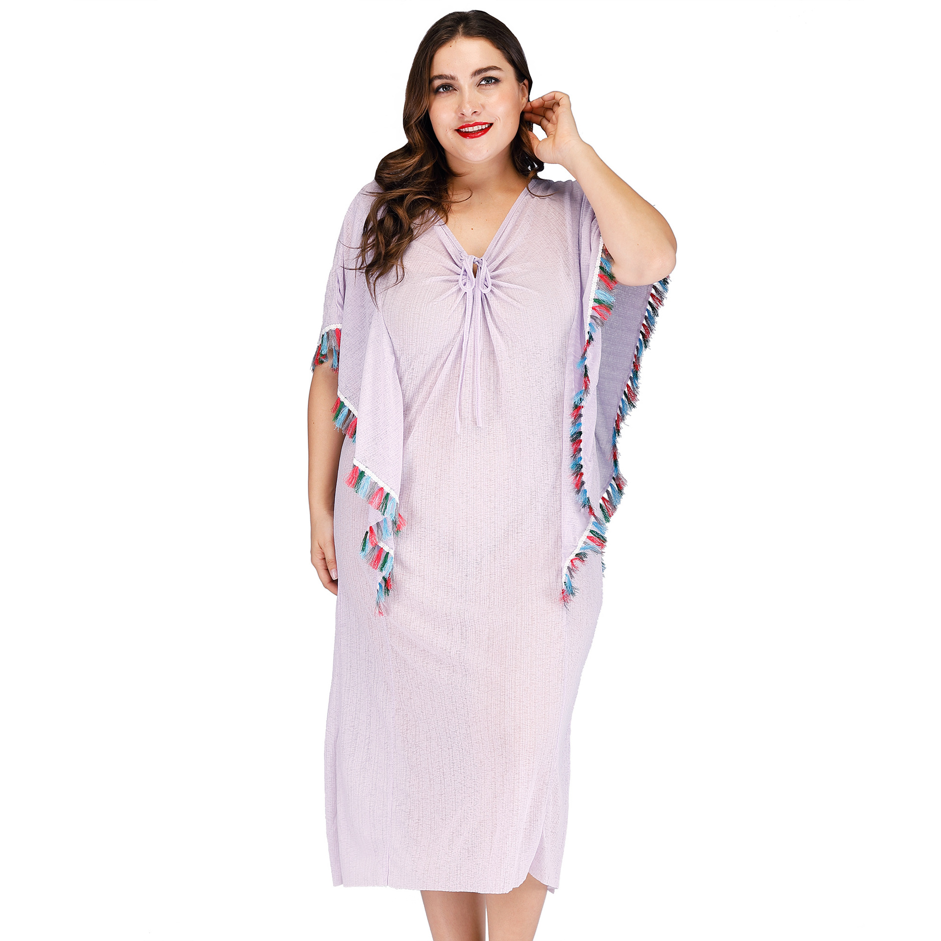 plus size irregular beach dress NSOY45937